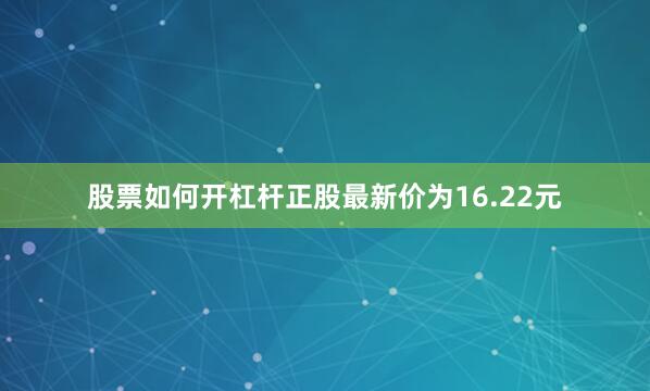 股票如何开杠杆正股最新价为16.22元